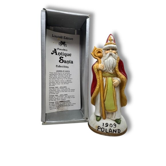 1990s Caldor Stores 1909 Poland Santa Porcelain Figurine with Box 5" - Picture 2 of 5